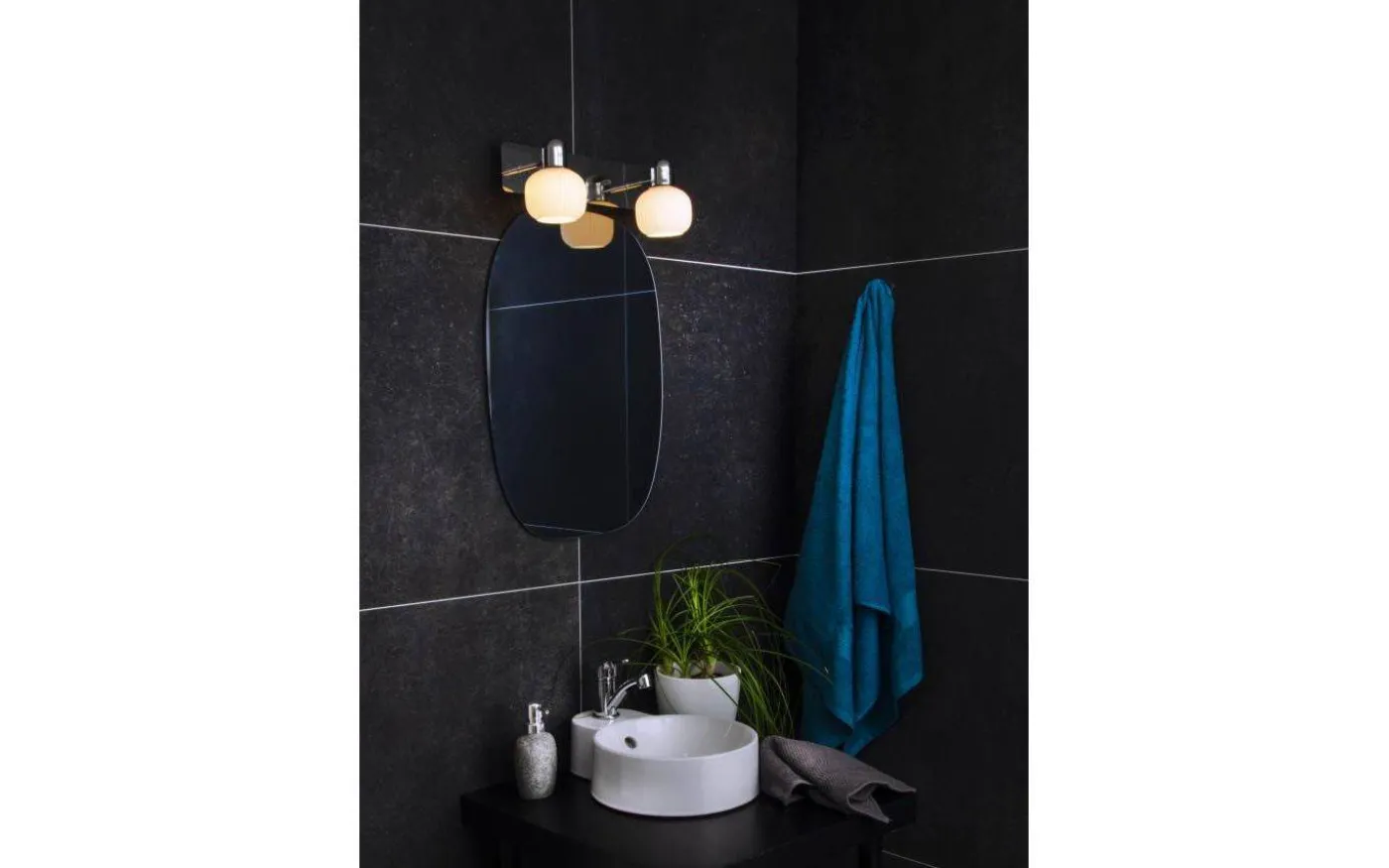 Messina Spegelbelysning 35cm Krom/Vit IP44