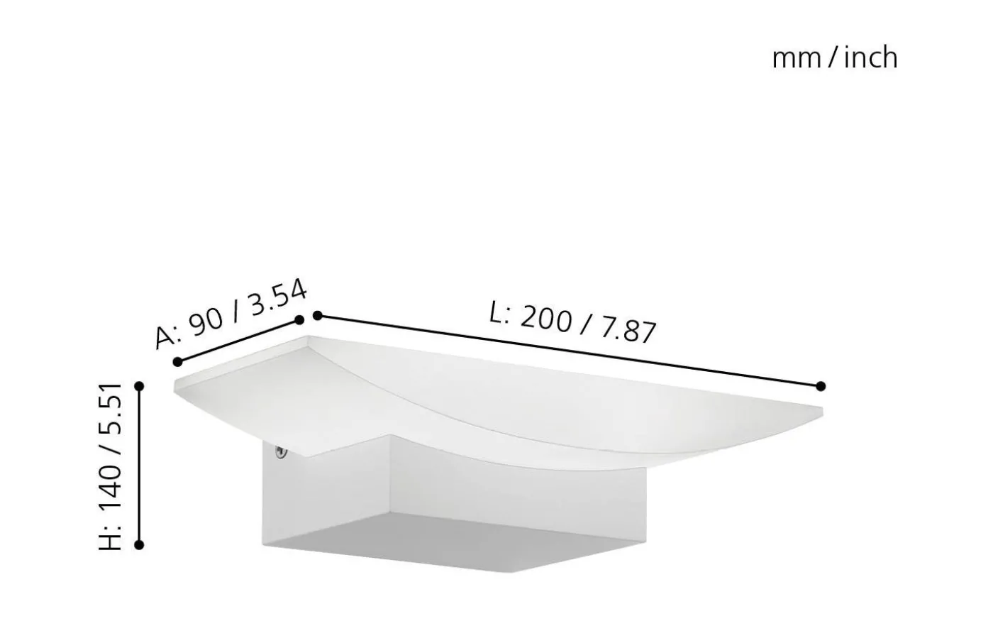 Metrass Vägglampa LED 3000K 5,6W Vit