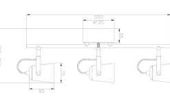 Metz Takspotlight 56cm 3L Svart/Matt Mässing