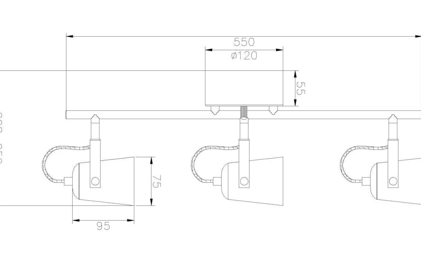Metz Takspotlight 56cm 3L Svart/Matt Mässing