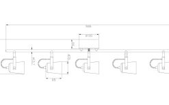 Metz Takspotlight 99cm 5L Svart/Matt Mässing