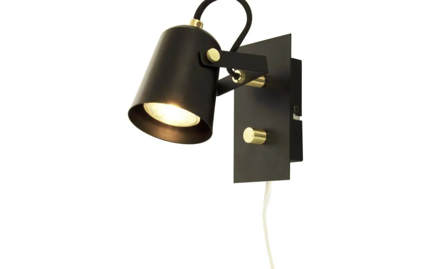 Metz Vägglampa Svart/Matt Mässing