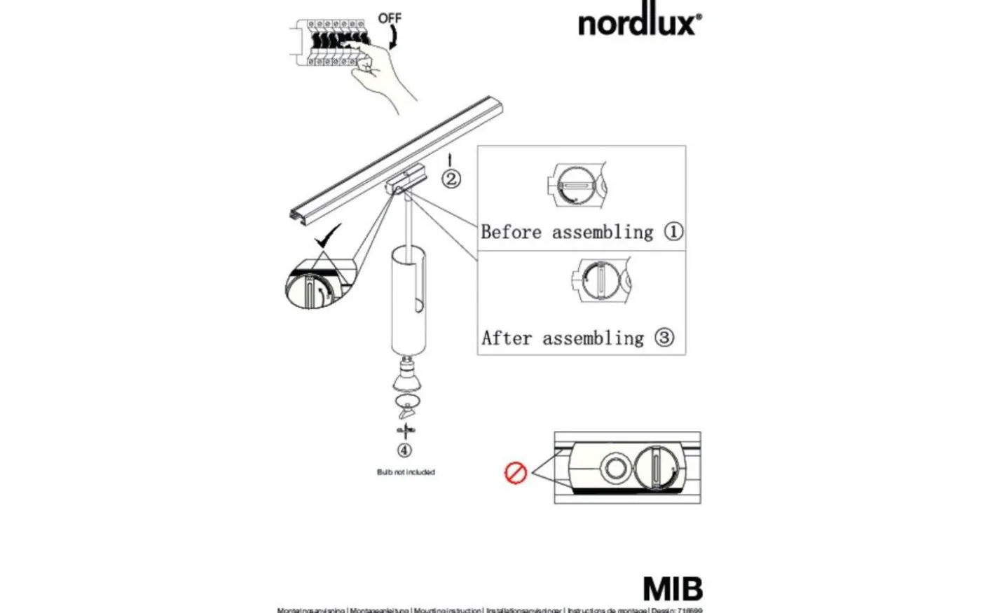 MiB 6 1-Fas Spotlight GU10 Vit