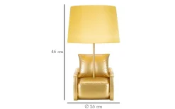 Midcentury Bordslampa 46cm Gul