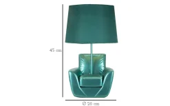 Midcentury Bordslampa 43cm Turkos