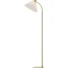Mira Golvlampa 145cm Borstad Mässing/Vit