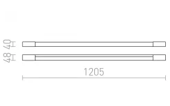 Miranda Vägglampa Krom 120cm LED 14W IP44 3000K