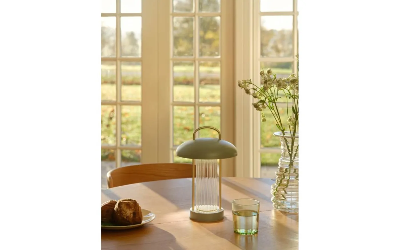 Mirano Uppladdningsbar Bordslampa 29cm Dovgrön