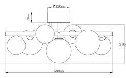 Molekyl Plafond 58cm Svart/Rök