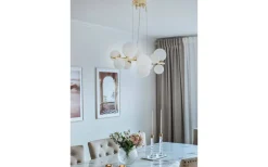 Molekyl Taklampa 85cm Mässing/Vit