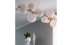 Molekyl Taklampa 85cm Mässing/Vit