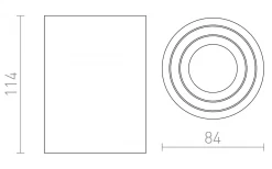 Moma Takspotlight 8,5cm Svart