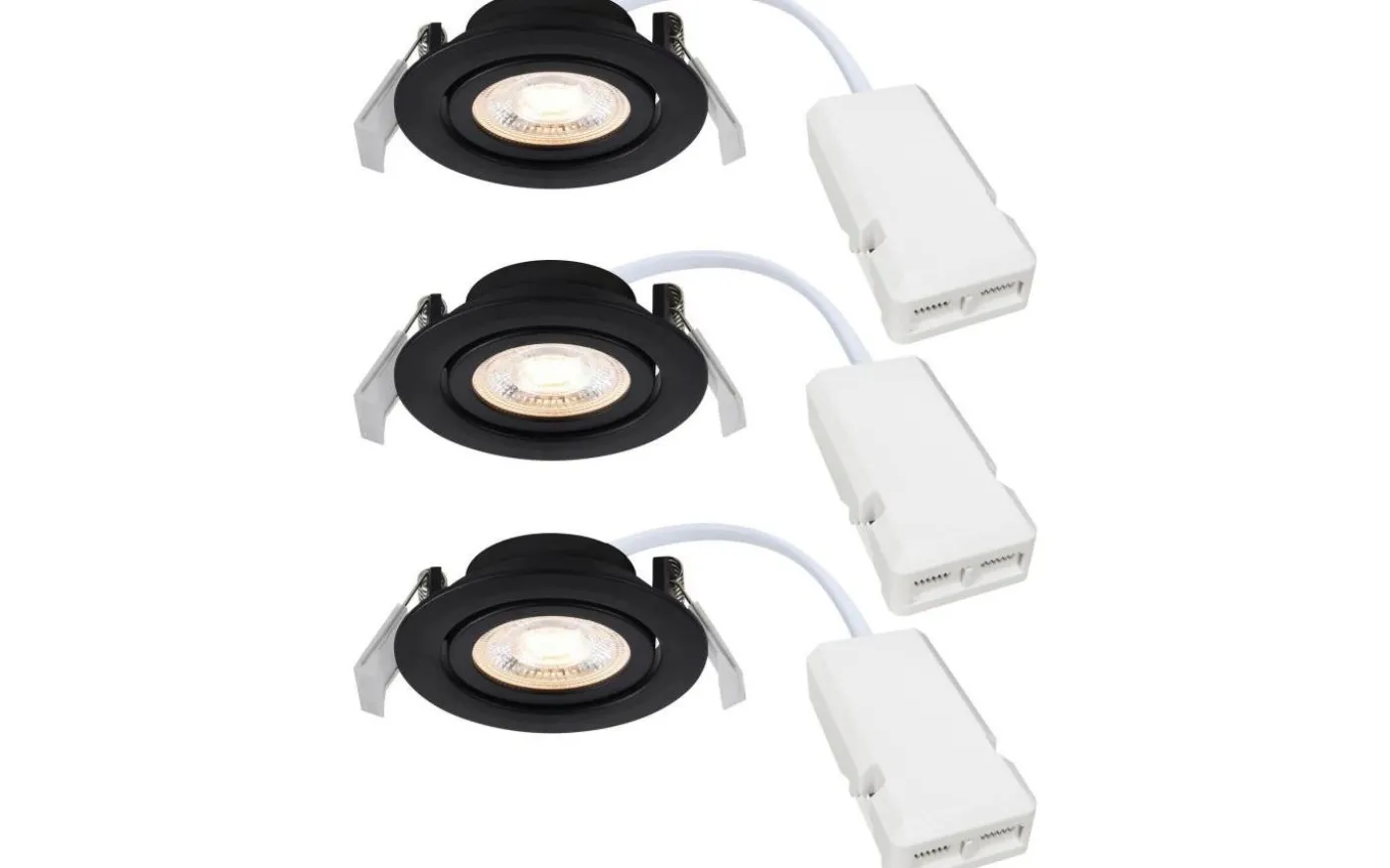 Monolo Spotlight 3-Steg-DIM LED 3000K 4,8W Svart 3-pack