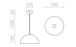 Monroe Taklampa Koppar 30cm E27
