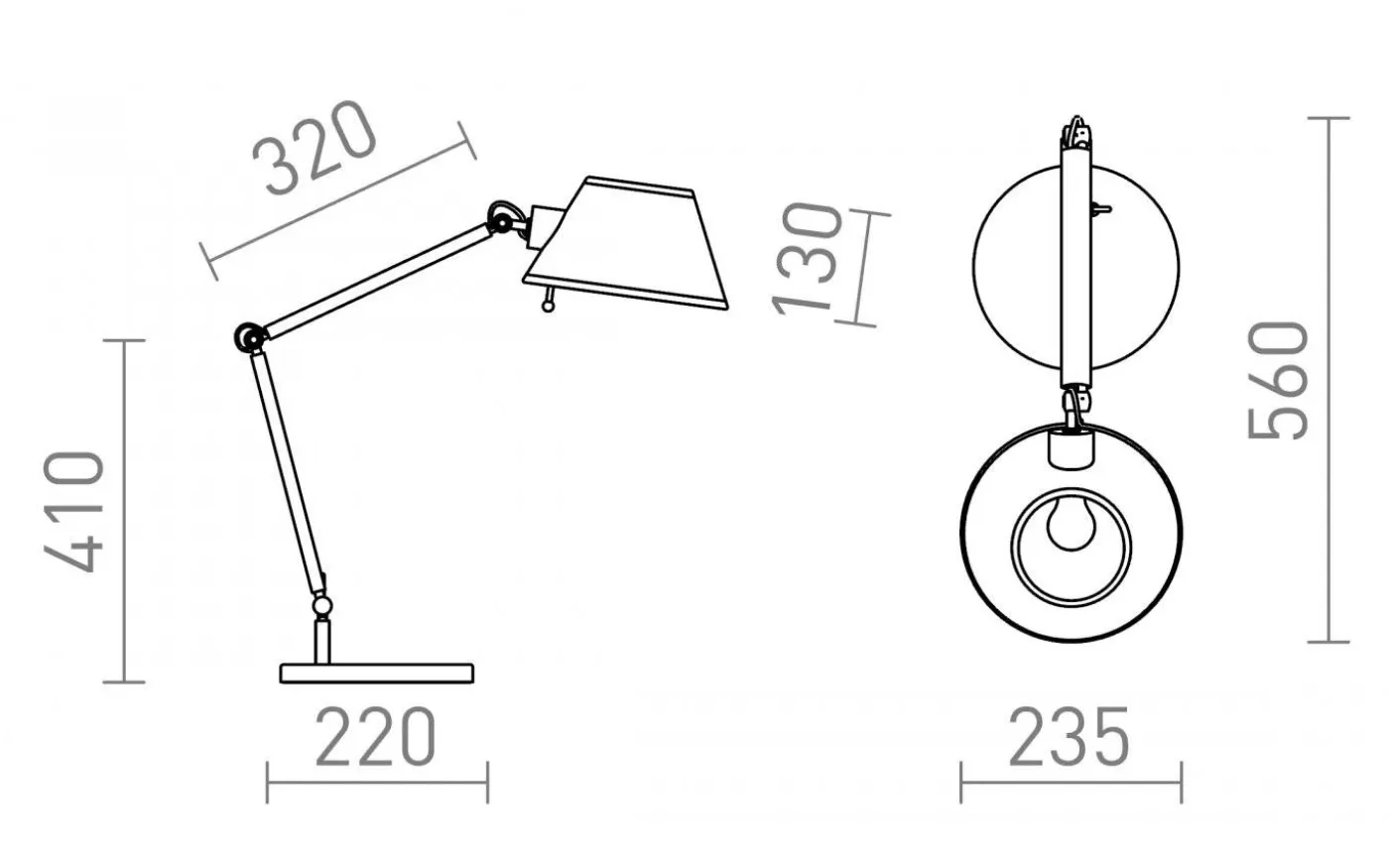 Montana Skrivbordslampa 78cm Vit/Svart/Krom