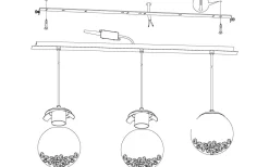 Montefio Taklampa 87cm LED 3000K 3x5W Krom