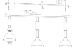 Montefio Taklampa 89cm LED 3000K 3x6,5W Nickel