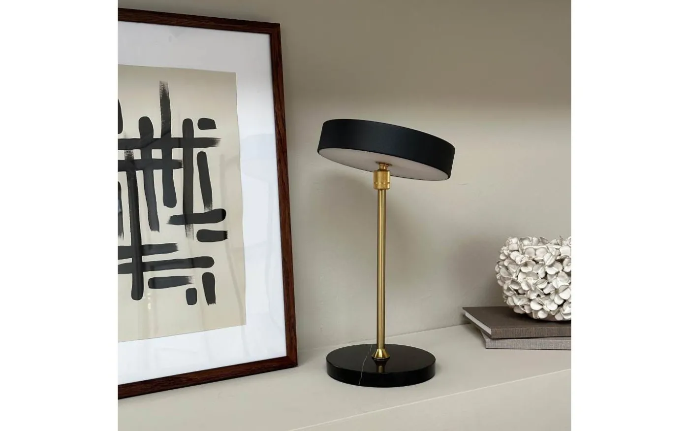 Moonlight Uppladdningsbar Bordslampa 28,5cm LED 3000K 2W Svart/Mässing