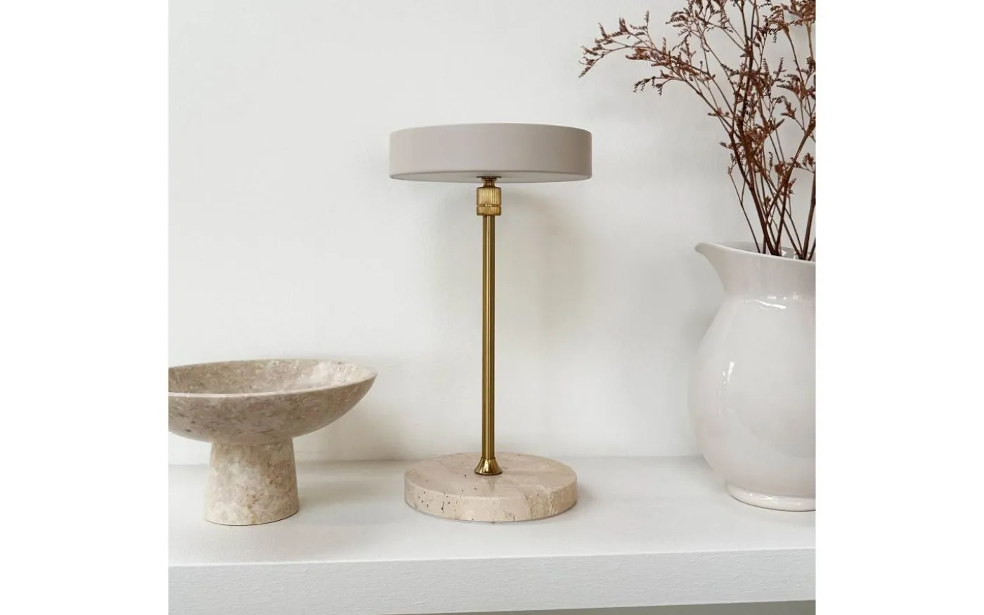 Moonlight Uppladdningsbar Bordslampa 28,5cm LED 3000K 2W Beige/Mässing