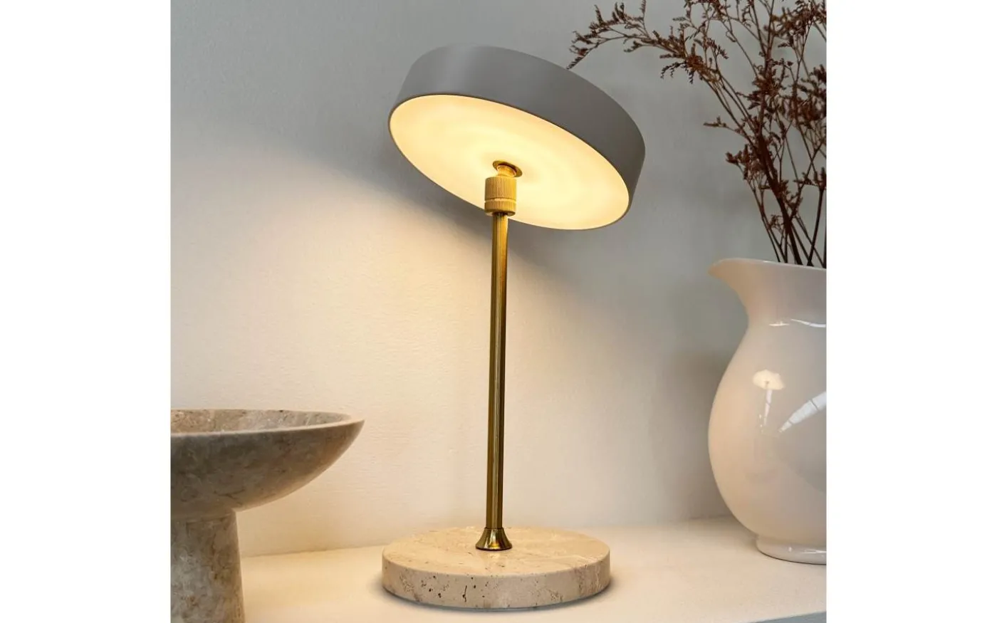 Moonlight Uppladdningsbar Bordslampa 28,5cm LED 3000K 2W Beige/Mässing