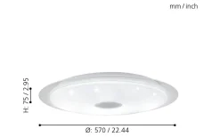 Moratica Plafond 57cm LED 2700-6500K 32,5W med Fjärrkontroll Vit