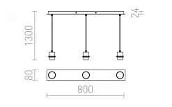 More Taklampa 80cm 3L Matt Nickel