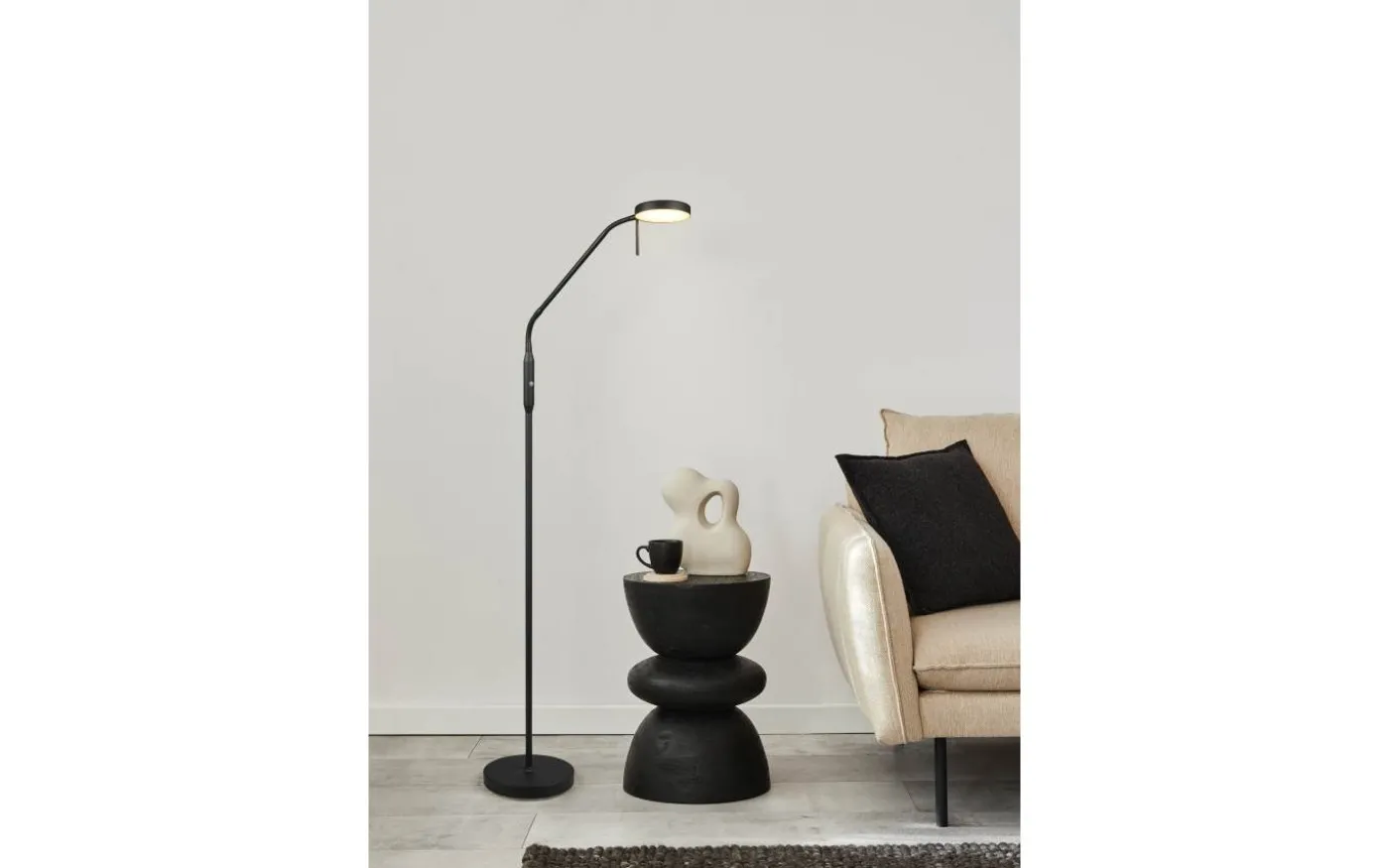 Moreno Golvlampa LED mattsvart uppladdningsbar