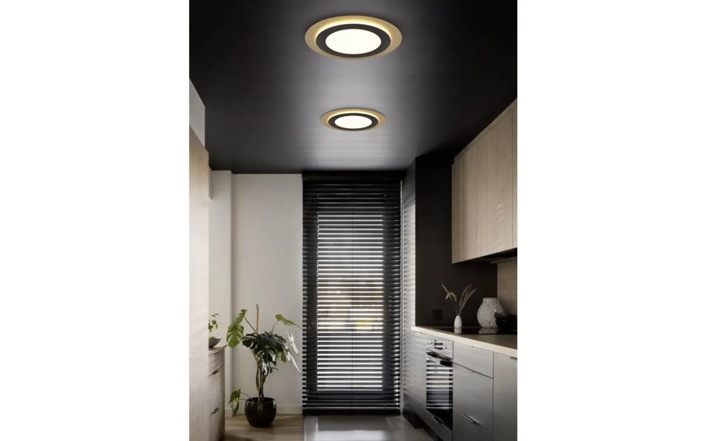 Morgan Plafond LED 45cm matt svart/guld