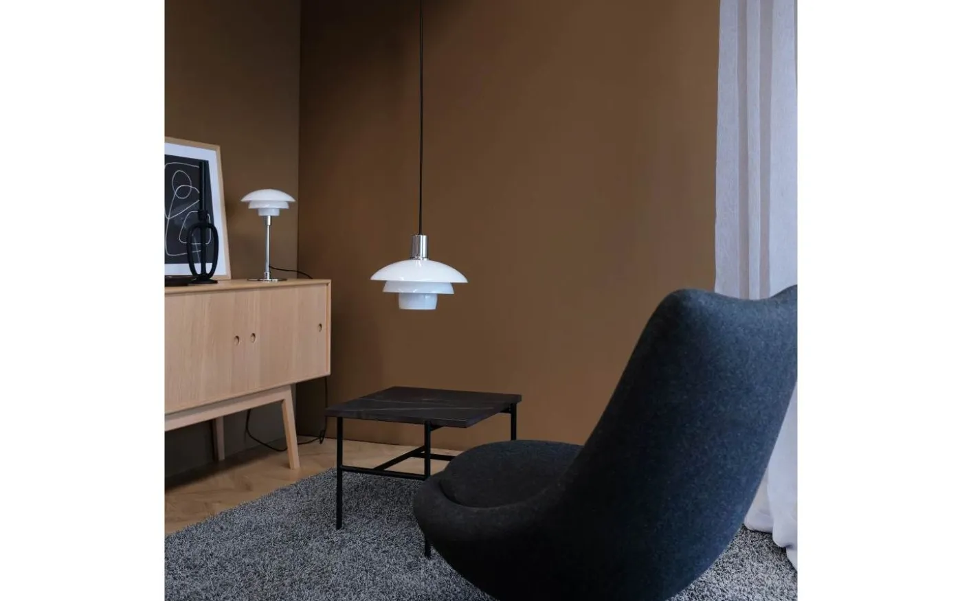 Morph D21 Bordslampa 35cm Opal/Krom