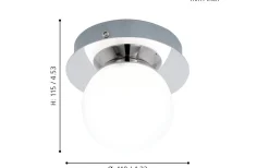 Mosiano Plafond 11cm LED 3000K 3,3W Krom IP44