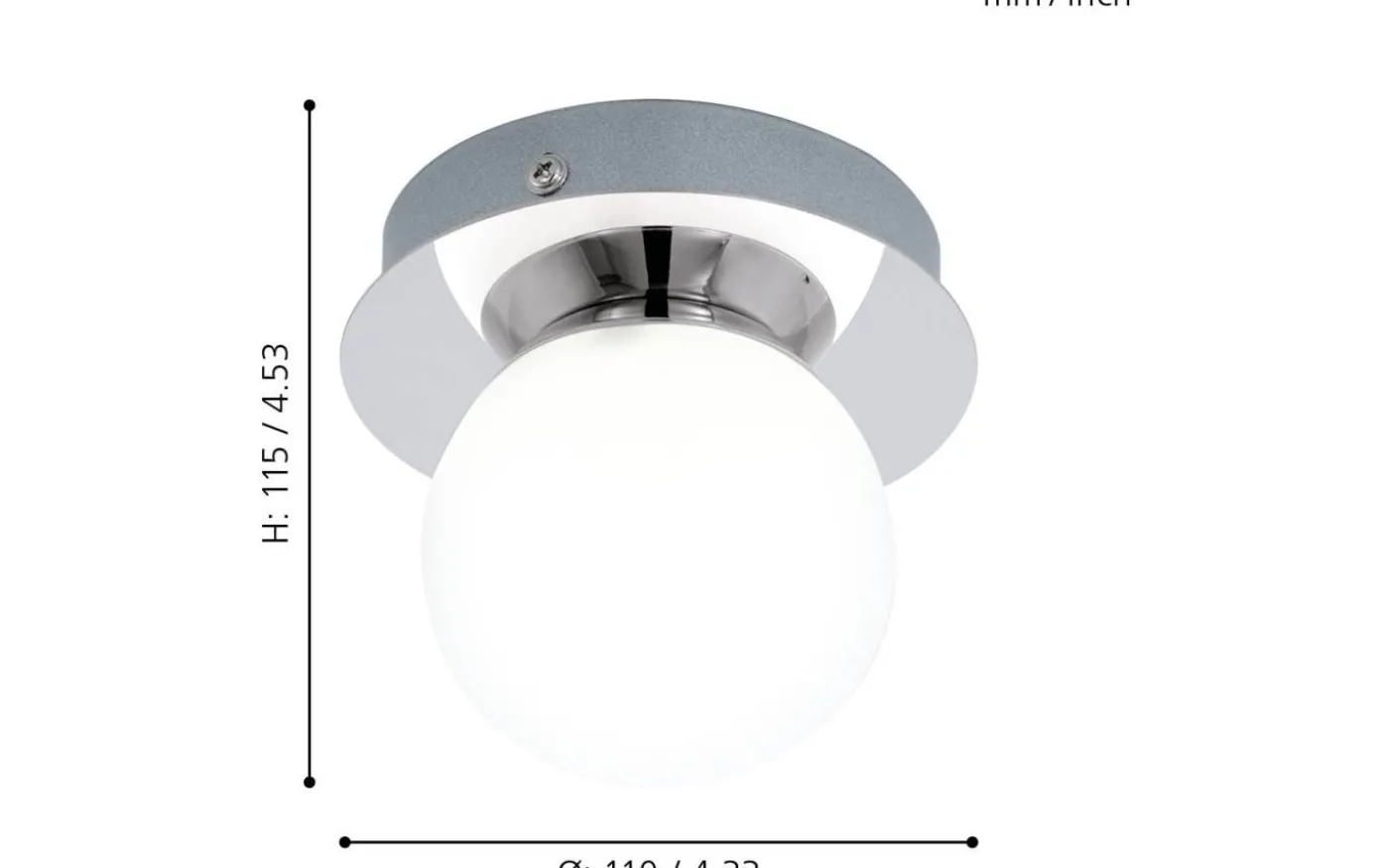 Mosiano Plafond 11cm LED 3000K 3,3W Krom IP44