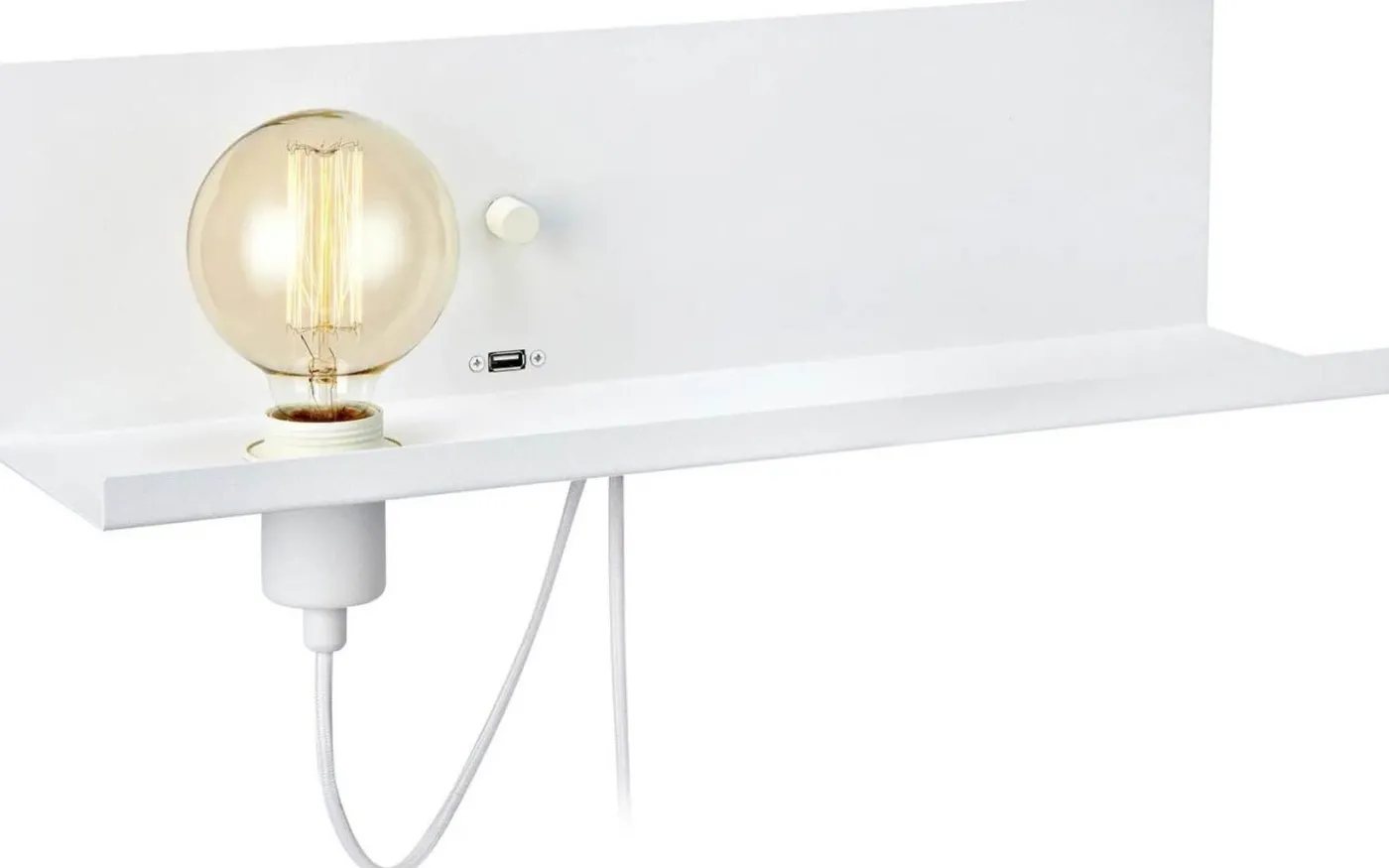 Multi Vägglampa USB Vit