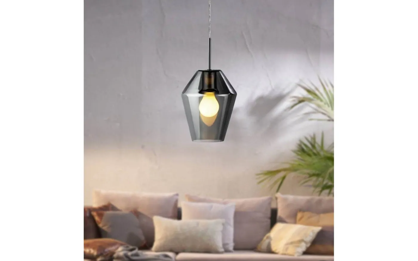 Murmillo Fönsterlampa 17cm Krom/Smoke