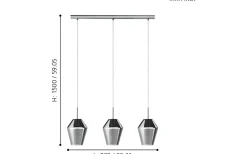 Murmillo Taklampa 77cm Krom/Smoke