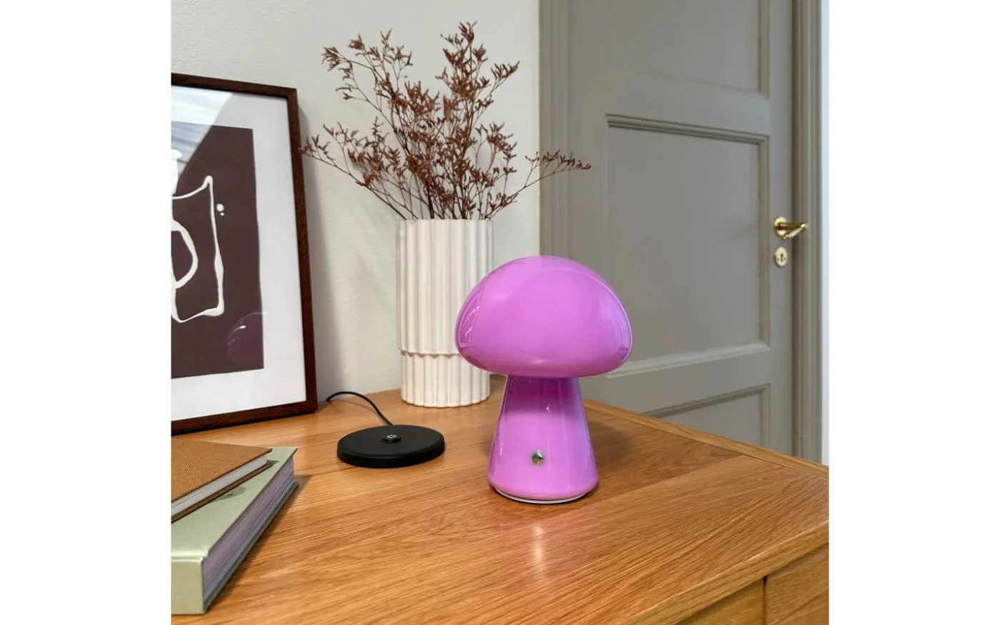 Mushroom Uppladdningsbar Bordslampa 21cm Lila