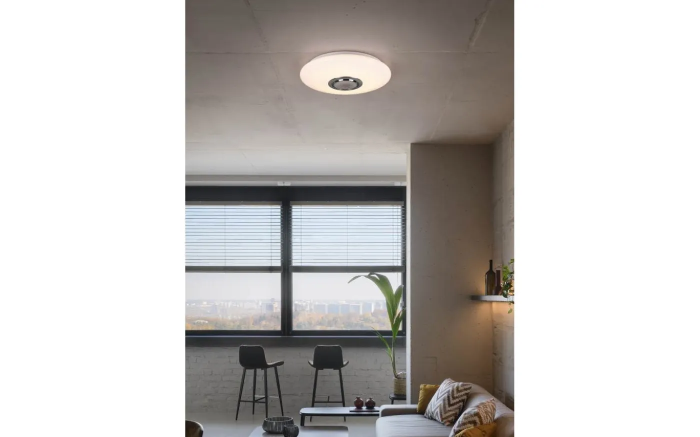 Musica Plafond LED 41cm med Bluetooth-högtalare vitt stjärnljus RGBW