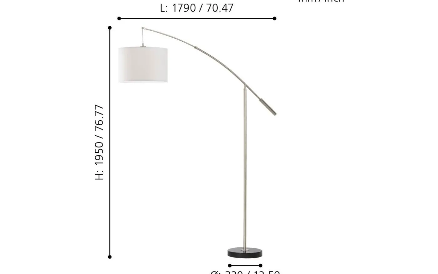 Nadina Golvlampa 195cm Grå
