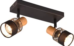 Nandini Spotlight 2-delad E14 matt svart/trä