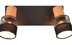 Nandini Spotlight 2-delad E14 matt svart/trä