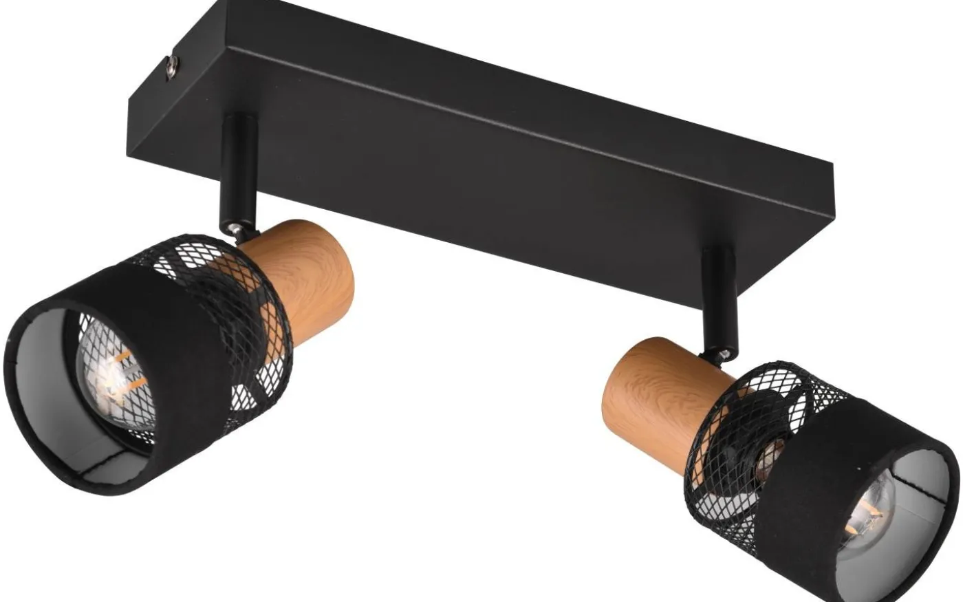 Nandini Spotlight 2-delad E14 matt svart/trä