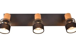 Nandini Spotlight 3-delad E14 matt svart/trä