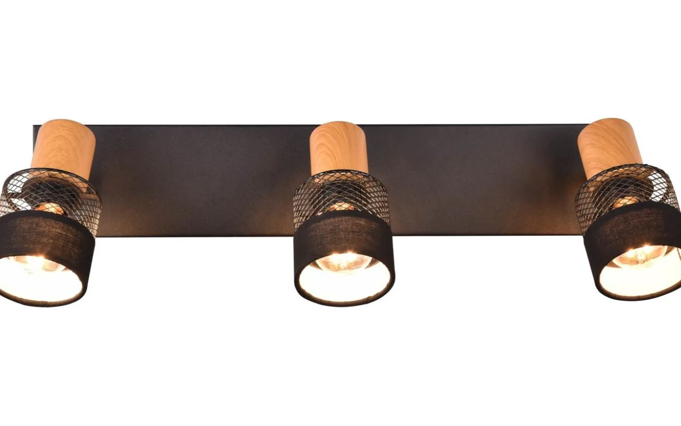 Nandini Spotlight 3-delad E14 matt svart/trä