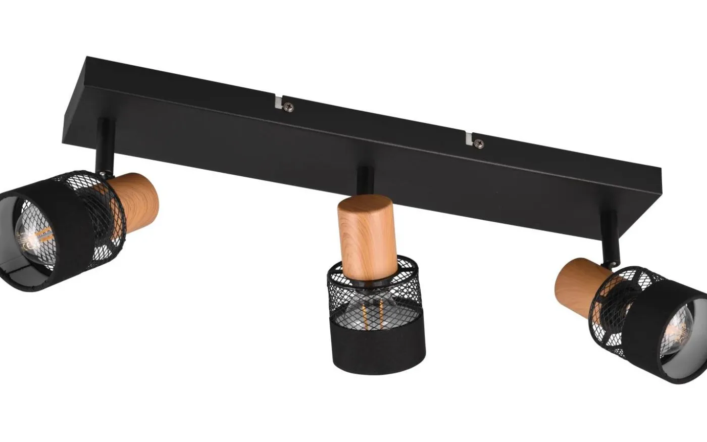 Nandini Spotlight 3-delad E14 matt svart/trä