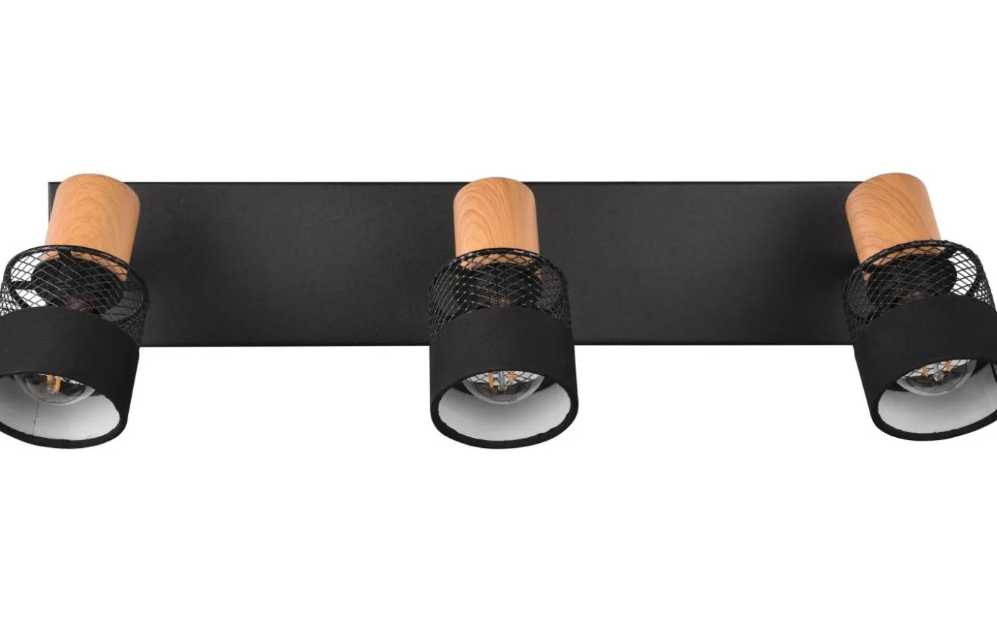 Nandini Spotlight 3-delad E14 matt svart/trä