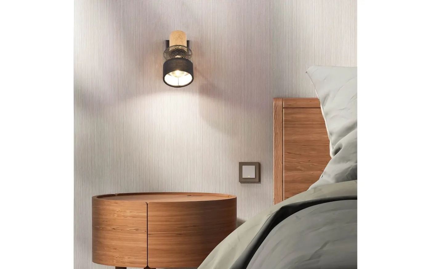 Nandini Spotlight E14 matt svart/trä