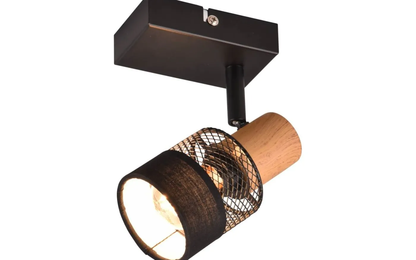 Nandini Spotlight E14 matt svart/trä