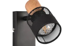 Nandini Spotlight E14 matt svart/trä