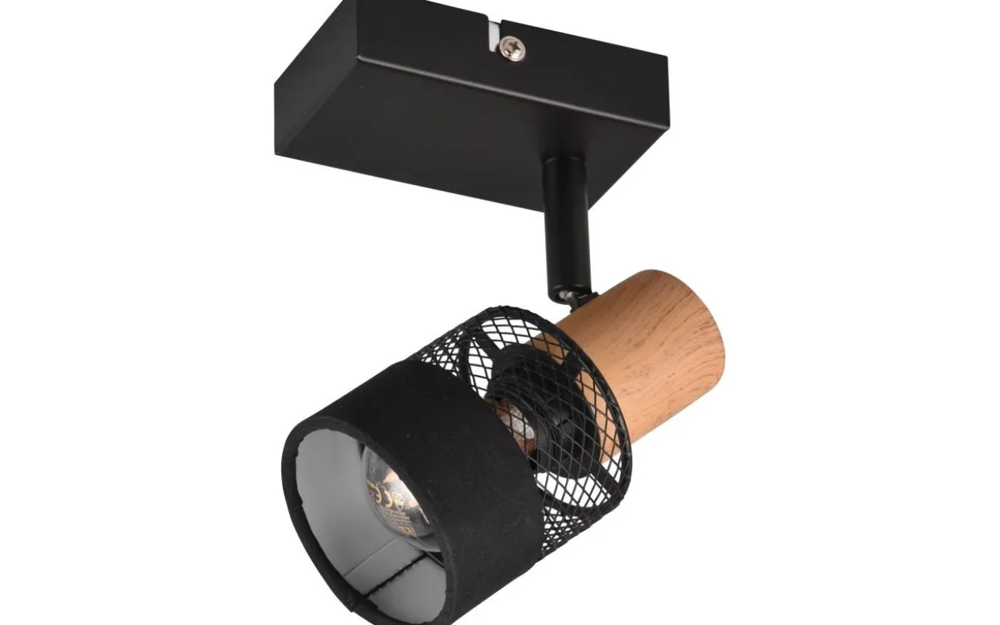 Nandini Spotlight E14 matt svart/trä