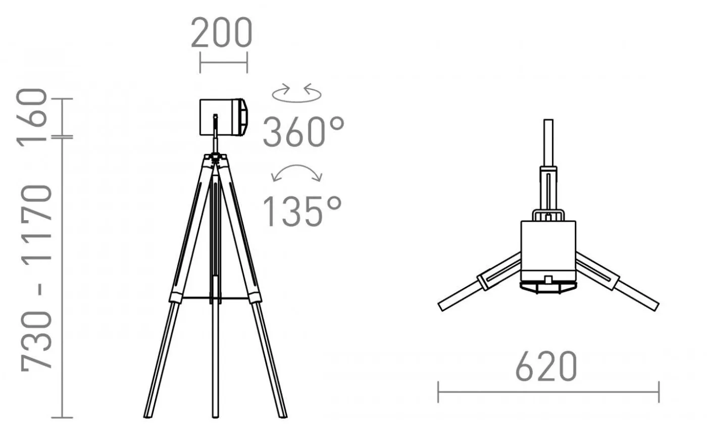 Nautic Golvlampa 117cm Svart/Krom