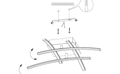 Nevado Plafond 50cm LED 3000K 20W Krom